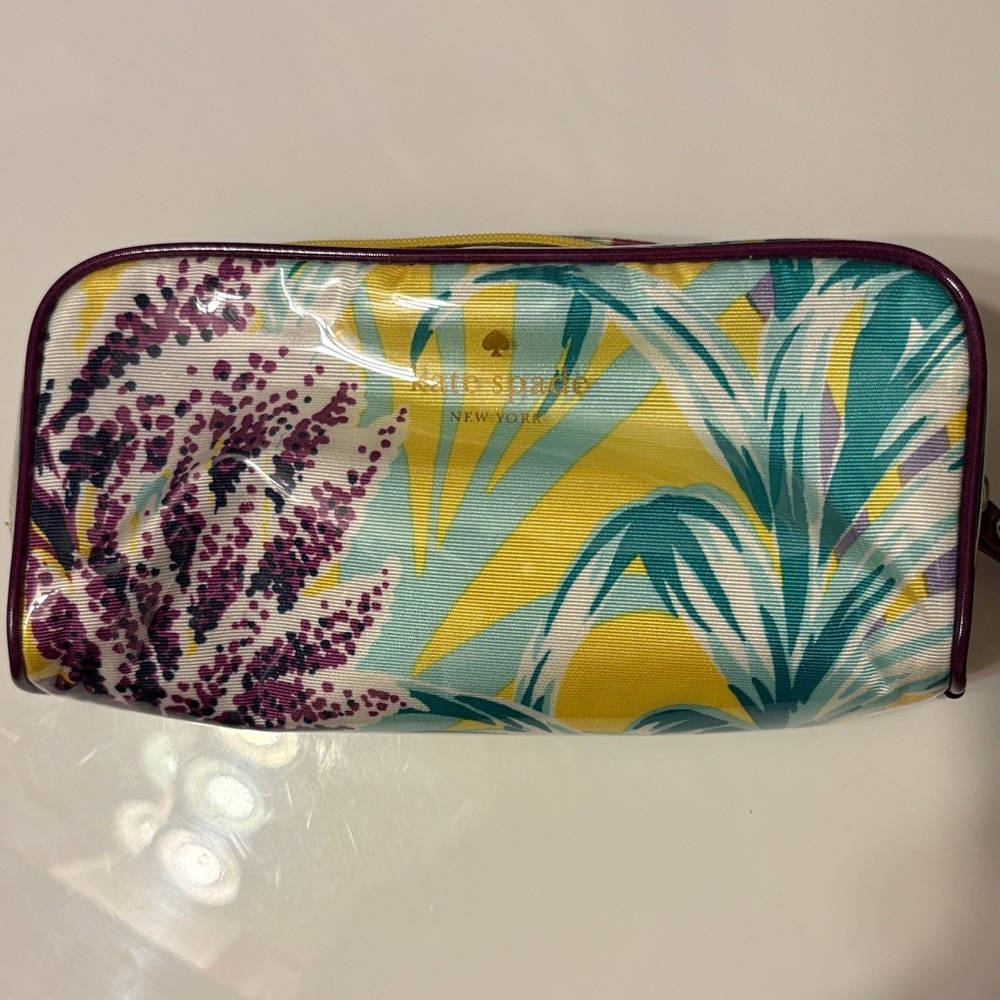 kate spade Vibrant Floral Cosmetic Bag - Yellow and Purple